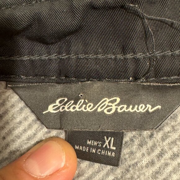 Eddie Bauer Men's Sz XL Metal Button Up Shirt Soft Fleece Long‎ Sleeve Flip Cuff - Picture 5 of 10